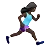 Woman Running Facing Right: Dark Skin Tone