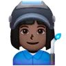 Woman Factory Worker: Dark Skin Tone Emoji 👩🏿‍🏭 image - Samsung style