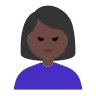 Woman Pouting: Dark Skin Tone Emoji 🙎🏿‍♀️ image - Tossface style