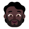 Person: Dark Skin Tone, Beard Emoji 🧔🏿 image - Microsoft Classic 2D style