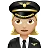 Woman Pilot: Medium-Light Skin Tone