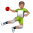 Person Playing Handball: Medium Skin Tone