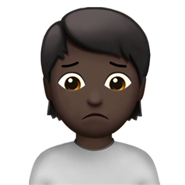 Person Frowning: Dark Skin Tone