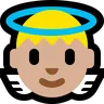 Baby Angel: Medium-Light Skin Tone Emoji 👼🏼 image - Microsoft Windows 10 Segoe UI Emoji style