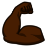 Flexed Biceps: Dark Skin Tone Emoji 💪🏿 image - Emojidex style