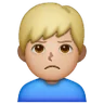 Man Pouting: Medium-Light Skin Tone Emoji 🙎🏼‍♂️ image - Samsung style