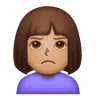 Woman Pouting: Medium Skin Tone Emoji 🙎🏽‍♀️ image - Samsung style