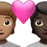Couple With Heart: Person, Person, Medium Skin Tone, Dark Skin Tone Emoji 🧑🏽‍❤️‍🧑🏿 image - Apple style
