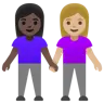 Woman And Man Holding Hands: Medium-Light Skin Tone, Dark Skin Tone Emoji 👩🏼‍🤝‍👨🏿 image - Google Noto Color style