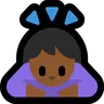 Woman Bowing: Medium-Dark Skin Tone Emoji 🙇🏾‍♀️ image - Microsoft Windows 10 Segoe UI Emoji style