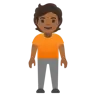 Person Standing: Medium-Dark Skin Tone Emoji 🧍🏾 image - Google Noto Color style