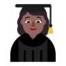 Woman Student: Medium-Dark Skin Tone Emoji 👩🏾‍🎓 image - Microsoft Classic 2D style