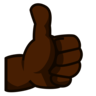 Thumbs Up: Dark Skin Tone Emoji 👍🏿 image - Emojidex style