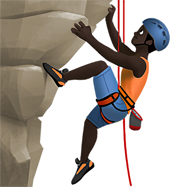 Man Climbing: Dark Skin Tone