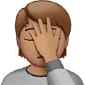 Person Facepalming: Medium Skin Tone Emoji 🤦🏽 image - Apple style