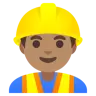 Man Construction Worker: Medium Skin Tone Emoji 👷🏽‍♂️ image - Google Noto Color style