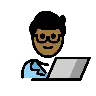 Man Technologist: Medium-Dark Skin Tone Emoji 👨🏾‍💻 image - OpenMoji style