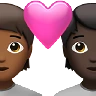 Couple With Heart: Person, Person, Medium-Dark Skin Tone, Dark Skin Tone Emoji 🧑🏾‍❤️‍🧑🏿 image - Apple style
