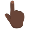 Backhand Index Pointing Up: Dark Skin Tone Emoji 👆🏿 image - Facebook Messenger (2016) style