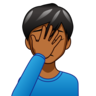Man Facepalming: Medium-Dark Skin Tone Emoji 🤦🏾‍♂️ image - Emojidex style