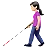 Woman With White Cane: Light Skin Tone