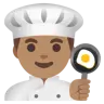 Man Cook: Medium Skin Tone Emoji 👨🏽‍🍳 image - Google Noto Color style