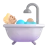 Person Taking Bath: Medium-Light Skin Tone