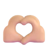 Heart Hands: Medium-Light Skin Tone Emoji 🫶🏼 image - Microsoft 3D Fluent style