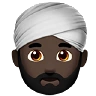 Man Wearing Turban: Dark Skin Tone Emoji 👳🏿‍♂️ image - Apple style