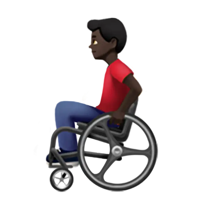 Man In Manual Wheelchair: Dark Skin Tone