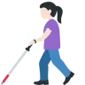 Woman With White Cane: Light Skin Tone Emoji 👩🏻‍🦯 image - Twitter / X (Twemoji) style