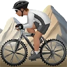 Person Mountain Biking: Medium Skin Tone Emoji 🚵🏽 image - Apple style