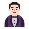 Man In Tuxedo: Light Skin Tone Emoji 🤵🏻‍♂️ image - Microsoft Classic 2D style