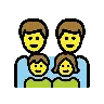 Family: Man, Man, Girl, Boy Emoji 👨‍👨‍👧‍👦 image - OpenMoji style
