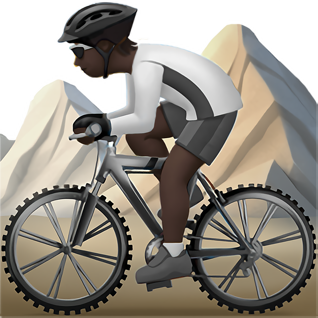 Person Mountain Biking: Dark Skin Tone