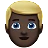 Man: Dark Skin Tone, Blond Hair