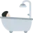 Person Taking Bath: Light Skin Tone