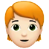Person: Light Skin Tone, Red Hair Emoji 🧑🏻‍🦰 image - Apple style