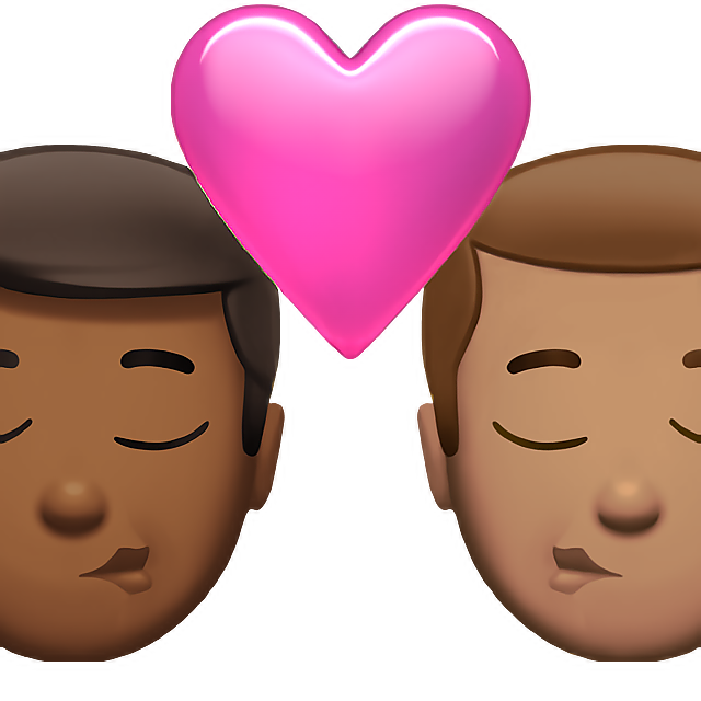 Kiss: Man, Man, Medium-Dark Skin Tone, Medium Skin Tone
