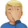 Man Facepalming: Medium-Light Skin Tone Emoji 🤦🏼‍♂️ image - Apple style