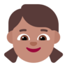 Girl: Medium Skin Tone Emoji 👧🏽 image - Microsoft Classic 2D style