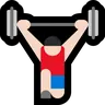Person Lifting Weights: Light Skin Tone Emoji 🏋🏻 image - Microsoft Windows 10 Segoe UI Emoji style