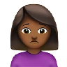 Woman Frowning: Medium-Dark Skin Tone Emoji 🙍🏾‍♀️ image - Apple style