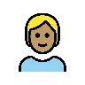 Person: Medium Skin Tone, Blond Hair Emoji 👱🏽 image - OpenMoji style