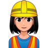 Woman Construction Worker: Medium-Light Skin Tone Emoji 👷🏼‍♀️ image - Emojidex style