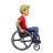 Man In Manual Wheelchair Facing Right: Medium-Light Skin Tone