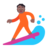 Person Surfing: Medium-Dark Skin Tone