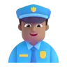 Man Police Officer: Medium Skin Tone Emoji 👮🏽‍♂️ image - Microsoft 3D Fluent style