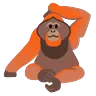 Emoji urangutan 🦧 image - Google Noto Color Animated style