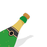 Botella con picado de corcho Emoji 🍾 image - Skype style